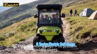 Melihat Lebih Dekat: Buggy Golf Elektrik 6 Tempat Duduk Multi Fungsi Dengan Warna Kursi Flip Belakang yang Dapat Disesuaikan