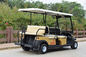 4 Wheel Drive 6 Seat Electric Golf Cars With Golden Color / Electrical Golf Buggy